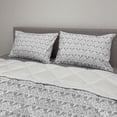 thumbnail image 2 of Grey and White Comforter & Sham Bedding Set, Vintage Flourishing Flowers with Traditional Design and Curves, 3 pcs Duvet Set Microfiber Filling Quilt, 5 Sizes, Grey Pale Grey White, by Ambesonne, 2 of 4