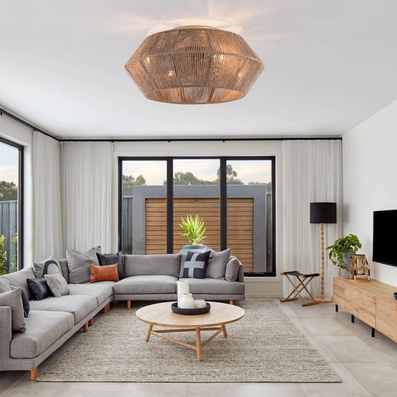 Boho Ceiling Fan with Light – 6-Speed Adjustable Remote Control, Pure Copper Motor, E26 Bulb Base, Bohemian Style for Living Room, Bedroom, and Indoor Spaces