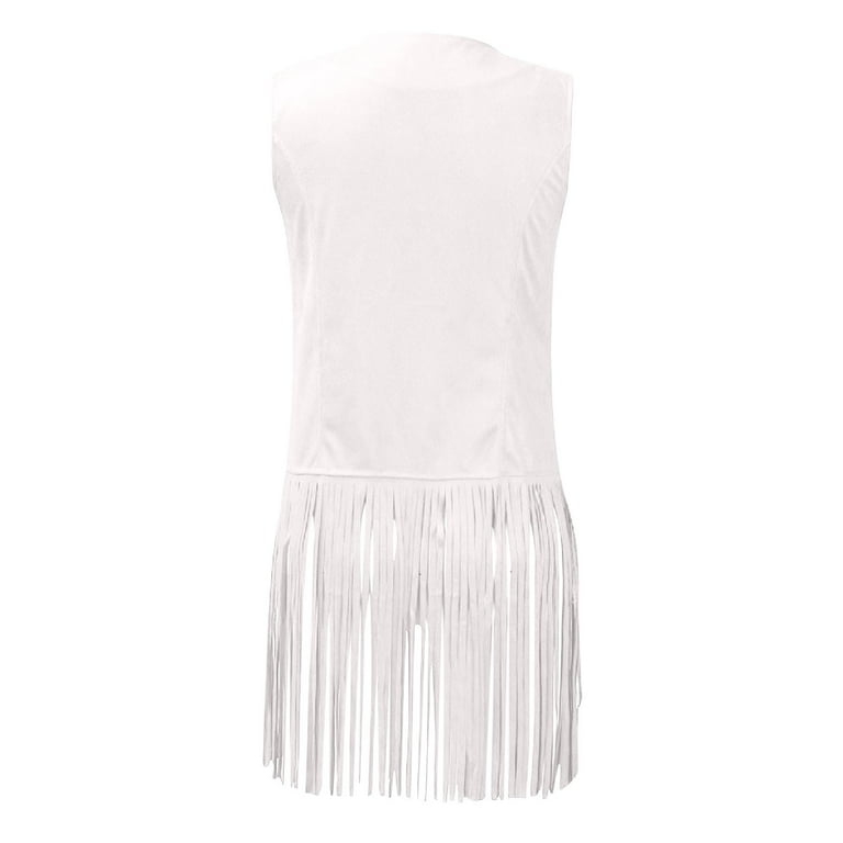 Brnmxoke Womens Tassel Vests Plus Size Fringe Vest
