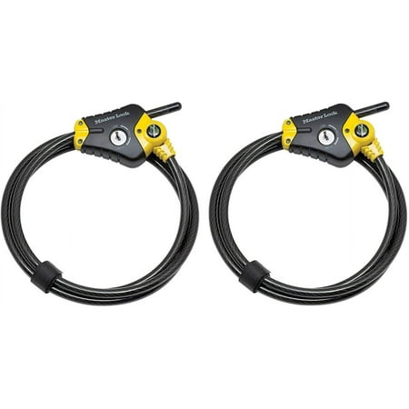 Python Adjustable Locking Cable  Black and Yellow  6  x 3/8 diameter2-Pack price history on PriceWatchPro