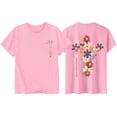 thumbnail image 3 of WERYOUNG Children Graphic T Shirts Fashionable Floral Print Round Neck Short Sleeved T-Shirt Girls Lightweight Casual Tees Stylish Tops 4-5 Years, 3 of 3