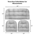 thumbnail image 3 of Indoor Outdoor Black & White Striped Cushions for Wicker Loveseat Settee & 2 Matching Chair Cushions | 41" x 19" & 19" x 19", 3 of 8