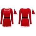 thumbnail image 3 of TiaoBug Woman's Velvet Santa Christmas Fancy Dress Outfit Mrs Claus Costume, 3 of 7