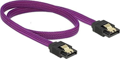 DeLock Cable SATA 6GB/S 50 cm Purple GE/Metal Premium