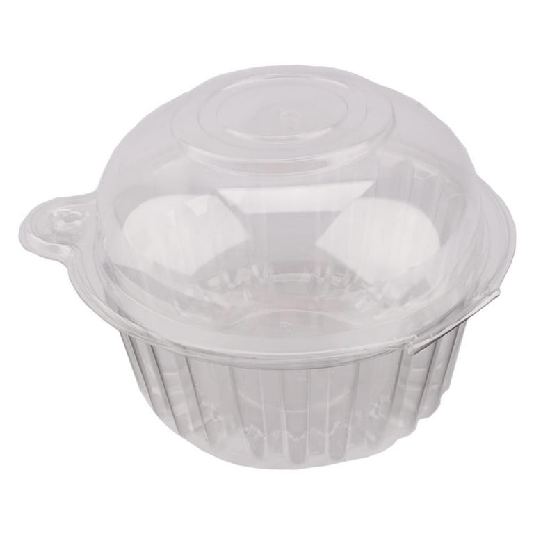 Tripumer 100 Pcs Clear Plastic Food Containers Square Hinged