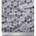 thumbnail image 1 of Soimoi Rayon Fabric Snowflake Artistic Printed Fabric 1 Yard 42 Inch Wide, 1 of 3