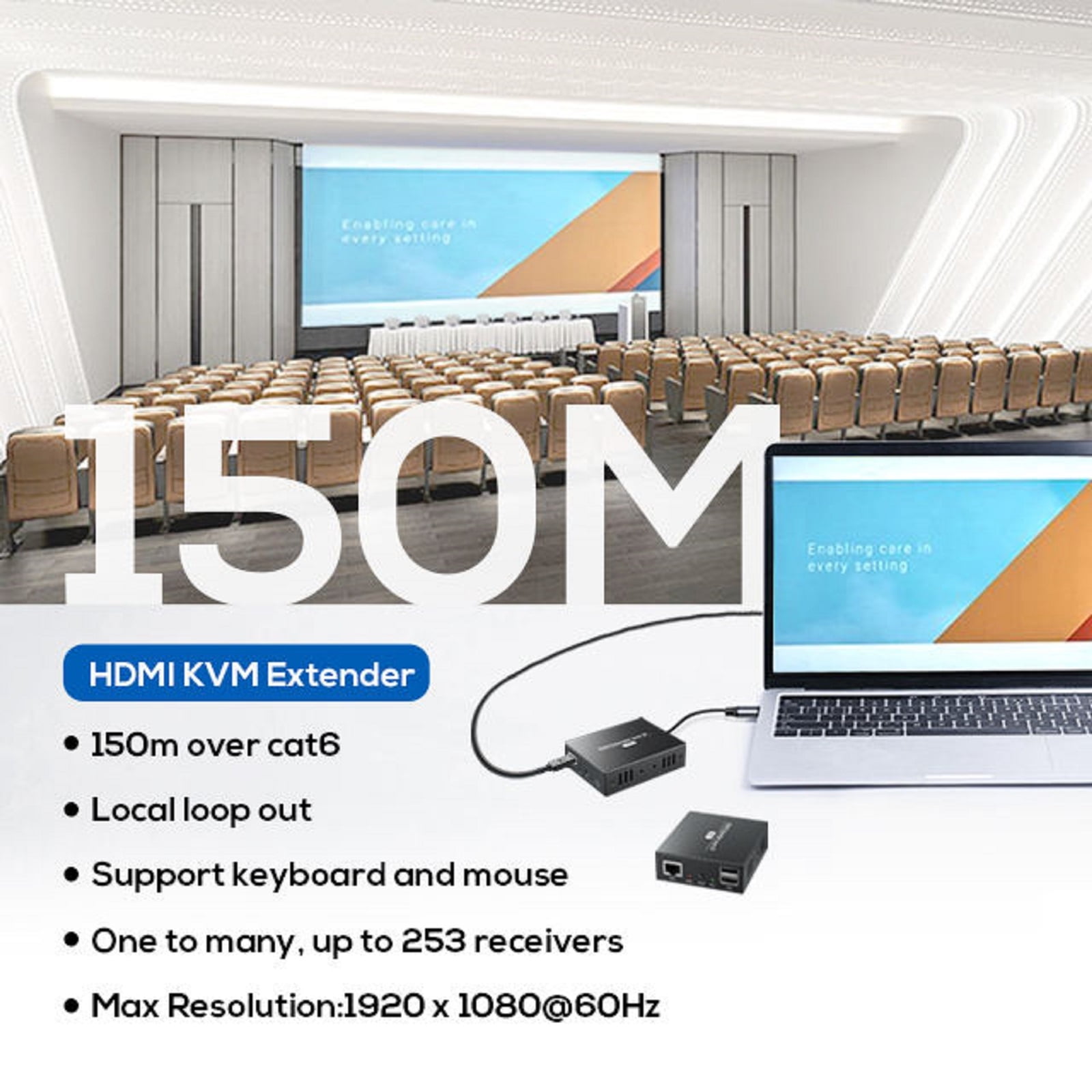 150M HDMI KVM Extender over Enternet Cat5e/6 Cable HDMI USB Extender Support one TX to many RX via Network Switch for Mouse keyboard TAPDRA Spare Part