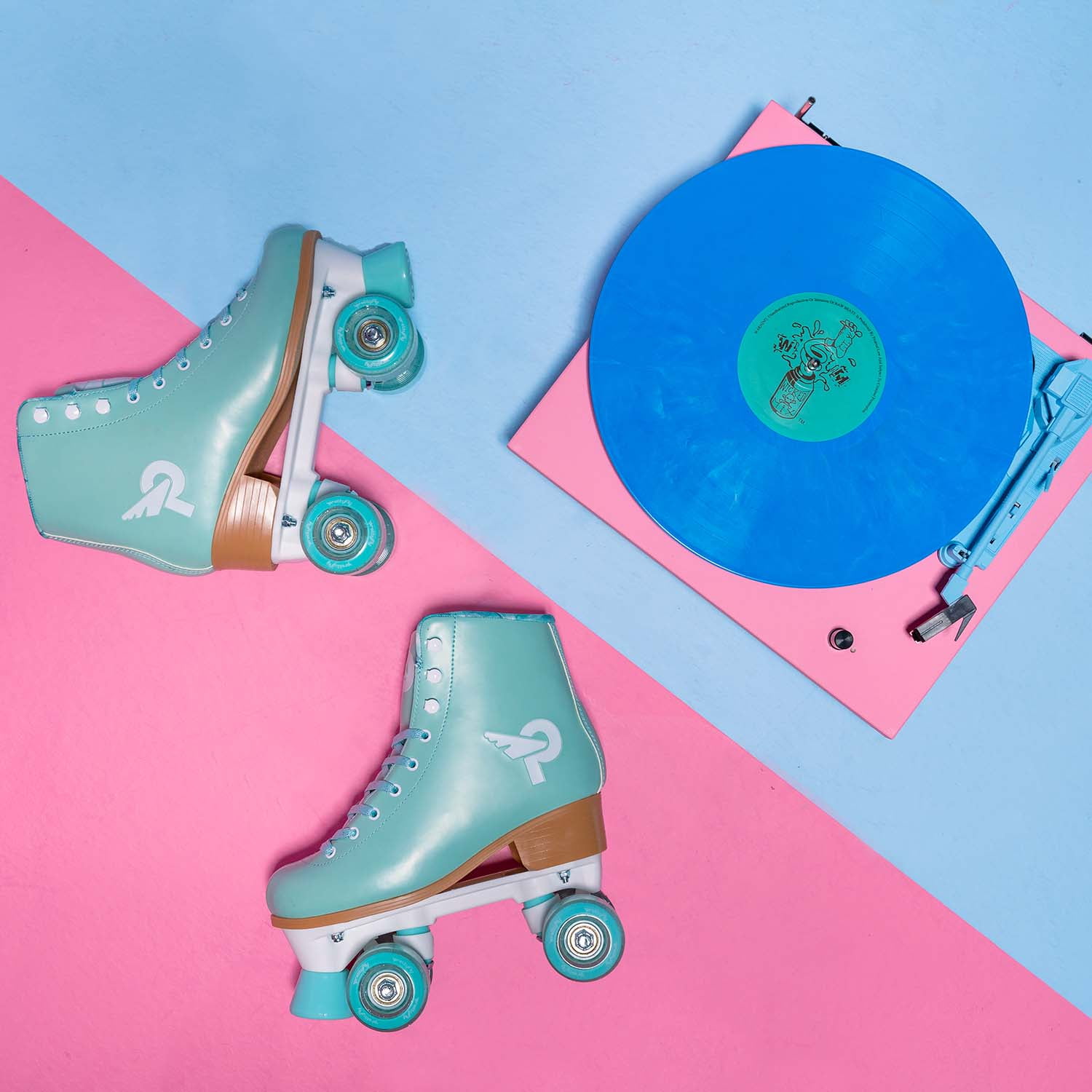 Prettyfly Retro Quad Adult Skates - Pastel Blue (Size 6), One Pair for Women