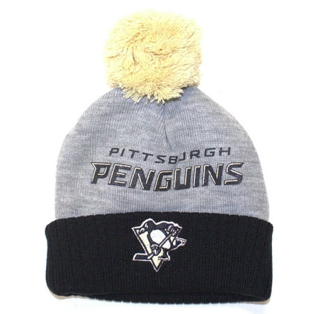 NHL Licensed Pittsburgh Penguins Pom Cuffed Beanie Hat Cap Lid Kids Size