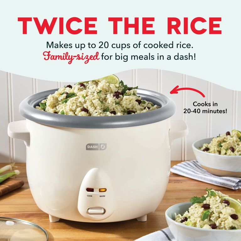Dash Family Size Rice Cooker, 20-Cup Capacity, Cream photo 2