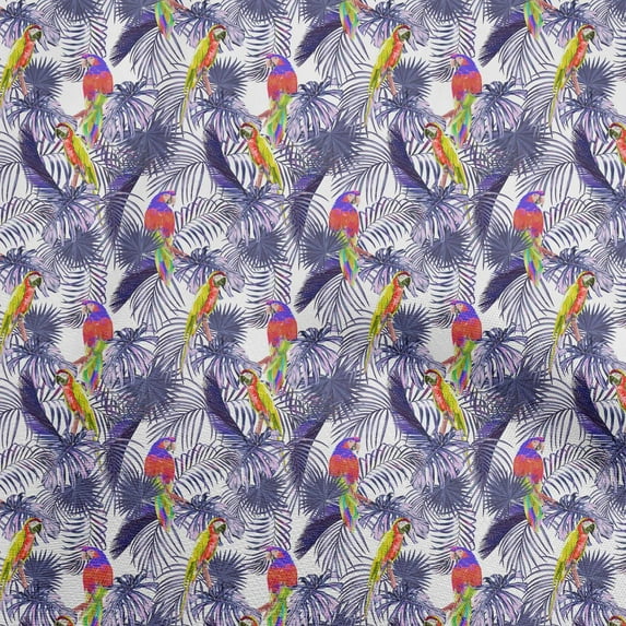 oneOone Cotton Poplin Violet Fabric Tropical Leaf Sewing Craft Projects Fabric Prints By Yard 56 Inch Wide