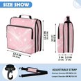 thumbnail image 3 of Zipper Binder with Shoulder Strap 2 inch 3 Ring Waterproof File Folder Organizer Bag 500 Sheet Pink Flashing Pattern, 3 of 8