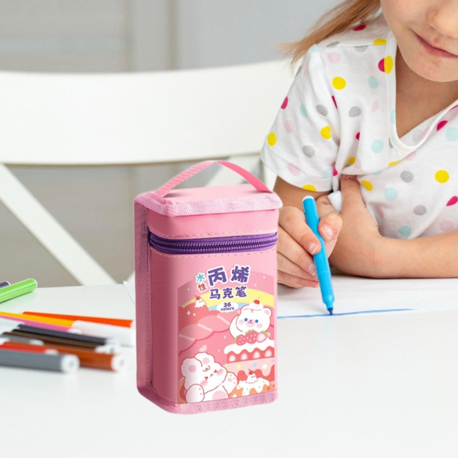 HOMYL Acrylic Paint Markers Bright Drawing Markers for Glass Gifts DIY Enthusiasts 36 Color and Pink