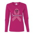 thumbnail image 2 of Wild Bobby Pink I'm A Breast Cancer Survivor Breast Cancer Awareness Women Graphic Long Sleeve Tee, Fuschia, Medium, 2 of 6