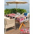 thumbnail image 4 of Outdoor Tablecloth with Umbrella Hole and Zipper, Pink Valentine's Day Rectangle Table Cloth 52x70 Inch Waterproof Tablecloth, Love Heart Roses Gnomes Truck Plaid Picnic Table Cover for Patio Camping, 4 of 7