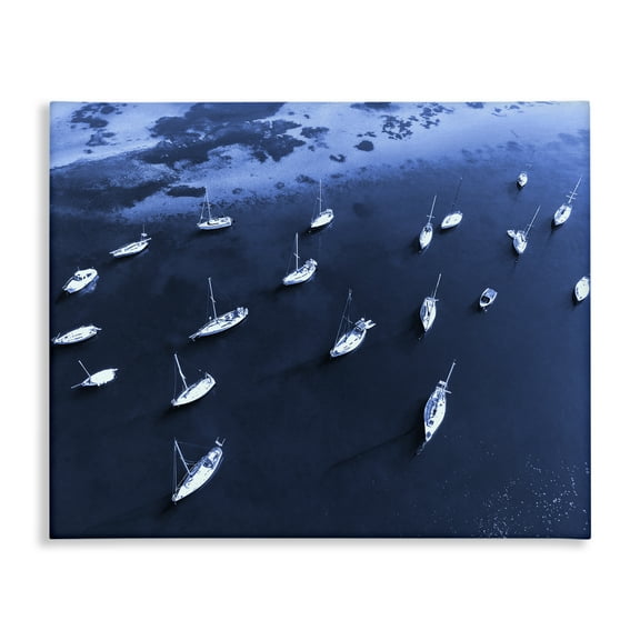 Stupell Industries Scattered Boats on Sea Transportation Photography Wrapped Canvas Art Print Wall Art, 20 x 16