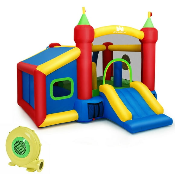 Gymax Kids Gift Inflatable Bounce House Slide Jumping w/480W Blower