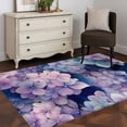 thumbnail image 3 of 3'x5' Area Rugs, Vintage Hydrangea Indoor Outdoor Area Rug for Living Room Bedroom, Spring Purple Flowers Garden Plants Washable Bathroom Rugs Kitchen Floor Carpet Mats Home Decor Aesthetic, 3 of 8