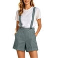 thumbnail image 4 of Kaemgyyd Suspender Shorts for Women Summer Casual Elastic High Waisted Shorts Wide Leg Rolled Hem Shorts with Pockets Office Work Clothes, 4 of 6
