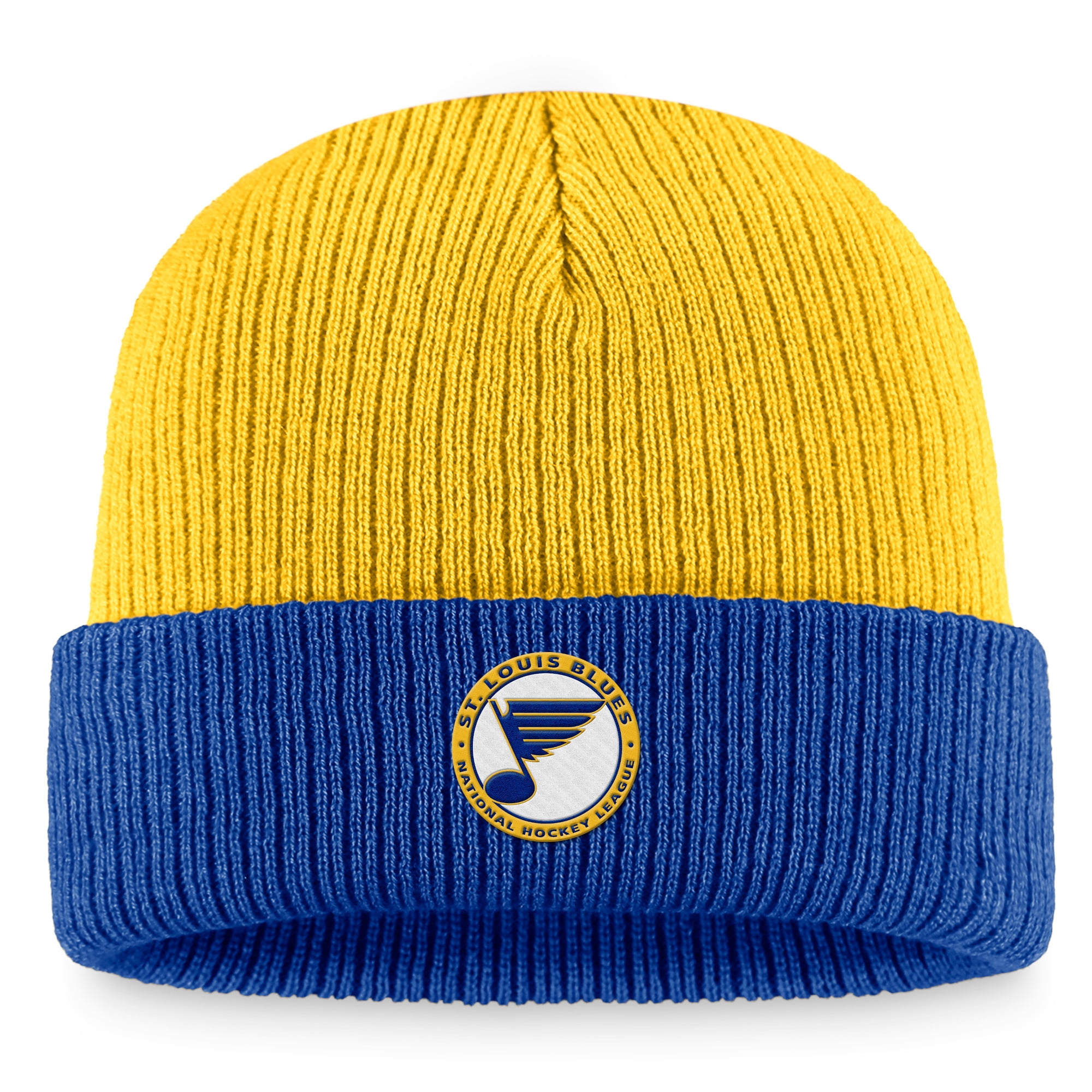 Men's Fanatics Gold/Blue St. Louis Blues Heritage Vintage Cuffed Knit Hat