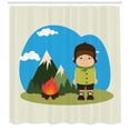 thumbnail image 3 of Ambesonne Colorful Shower Curtain, Campfire on Mountains, 69"Wx84"L, Multicolor, 3 of 3