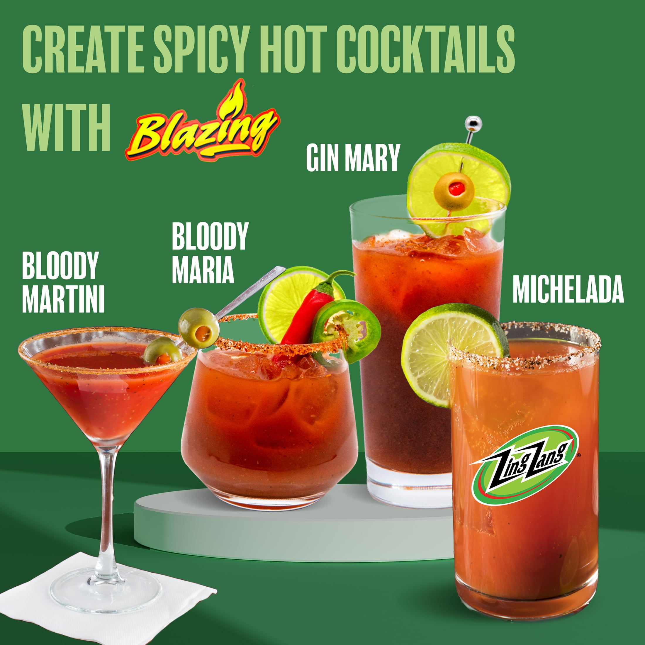 Zing Zang Blazing Bloody Mary Mix, Non-Alcoholic Cocktail Zing Zang Blazing Bloody Mary Mix, Non-Alcoholic Cocktail