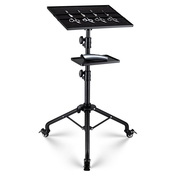 Noverlife Salon Tray Cart on Wheels with Storage Platform, Tattoo Rolling Tray Height Adjustable Salon Service Tray Tattoo Cart, Iron SPA Rolling Cart Portable Tattoo Table St
