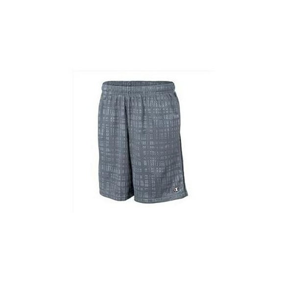 Mens Printed Mesh Short S Carbon Bamboo Plaid/Black