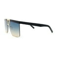 thumbnail image 3 of Flat Top Half Rim Euro Style Mafia Shield Plastic Oversize Sunglasses Black - Blue Brown, 3 of 4