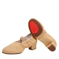 thumbnail image 4 of Beige Women Latin Dance Shoes With Rubber Soles For Teachers Plus Size With Mid Heel For Autumn And Winter Comfort Shoes Ideal For Casual Use, 4 of 8