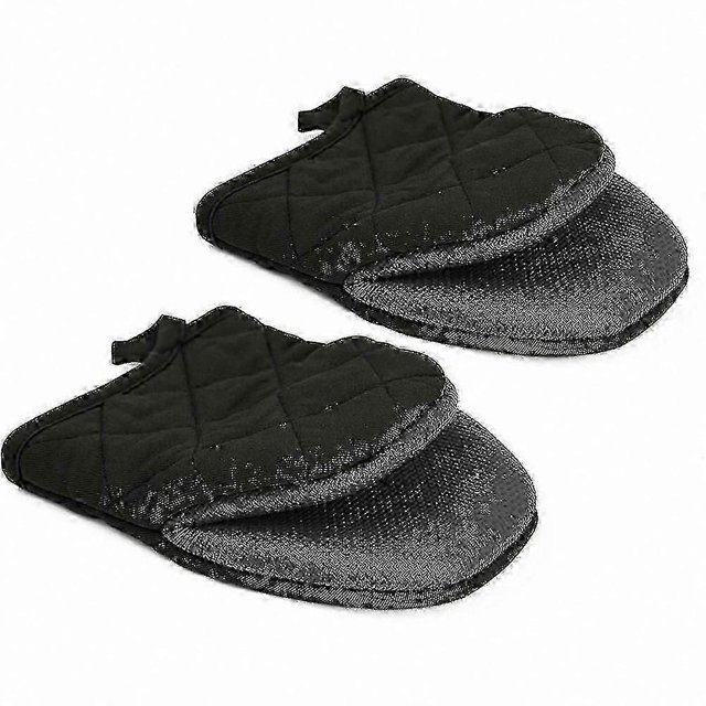 Mini Heat-Resistant Oven Mitts, Silicone Non-Slip Grip, 500F Short Kitchen Mitts for Baking & Cooking
