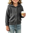 thumbnail image 5 of YUANxueke Kids Knit Cardigan with Pompom Hood, Boys Girls Button Down Raglan Sleeve Jacket, Warm Knitted Cute Daily Tops, 5 of 5