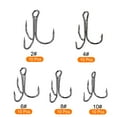 thumbnail image 3 of Uxcell 10#8#6#4#2# Carbon Steel Treble Fish Hooks Kit with Barbs, Black 1 Set, 3 of 5