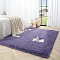 thumbnail image 4 of Junovo Super Soft Fluffy Area Rugs Modern Shag Rug for Bedroom Living Room,Cute Carpets for Kids Nursery Girls Home Dorm,6'x9',Gray Purple, 4 of 8