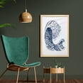 thumbnail image 2 of Sea Wall Art with Frame, Hokusai Inspired Atlantic Ocean Wave Colored Marine Hand Drawn Sketch Plain Background, Printed Fabric Poster for Bathroom Living Room, 23" x 35", Night Blue, by Ambesonne, 2 of 2