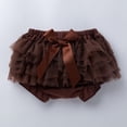 thumbnail image 3 of Huowey Baby Girls Bloomer Shorts Solid Color Ruffles Cute Bow Casual High Waist Briefs Spring Summer Shorts Breathable Cozy Toddler Underwear Bottoms Panties Pull On Shorts,Coffee,3-6 Months, 3 of 3