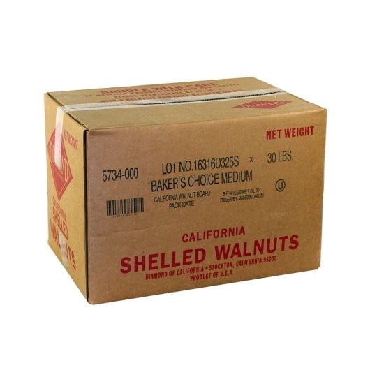 (Price/Case)Diamond Baker Choice Medium Walnut Pieces 30 Pounds - 1 Per Case