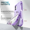 thumbnail image 6 of Feishell Back Case Fit for iPhone 11 6.1 inch,Shock Resistant Hybrid 3-In-1 Rotatable Finger Ring Kickstand Support Magnetic Car Mount Anti-Scratch Protective Phone Cover,Purple, 6 of 7