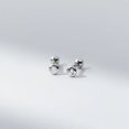 thumbnail image 1 of Pendientes de plata de ley 925 Love Lodge con cuentas redondas y diseño de nicho con agujeros para las orejas que se elevan y joyas para las orejas M04345, 1 of 6