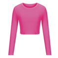 thumbnail image 5 of lmcalzta Crop Tops for Women Long Sleeve Fitted Slim Crew Neck Workout Athletic Casual Fashion T Shirts, 5 of 5