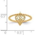 thumbnail image 4 of 14K Yellow Gold Dangle Heart Ring (Size 5) Made In United States r91, 4 of 6