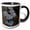 Black/White, variant on 3drose, a Rooster Statue That Sits in a Garden for Good Luck, 11oz Two-tone Green Mug