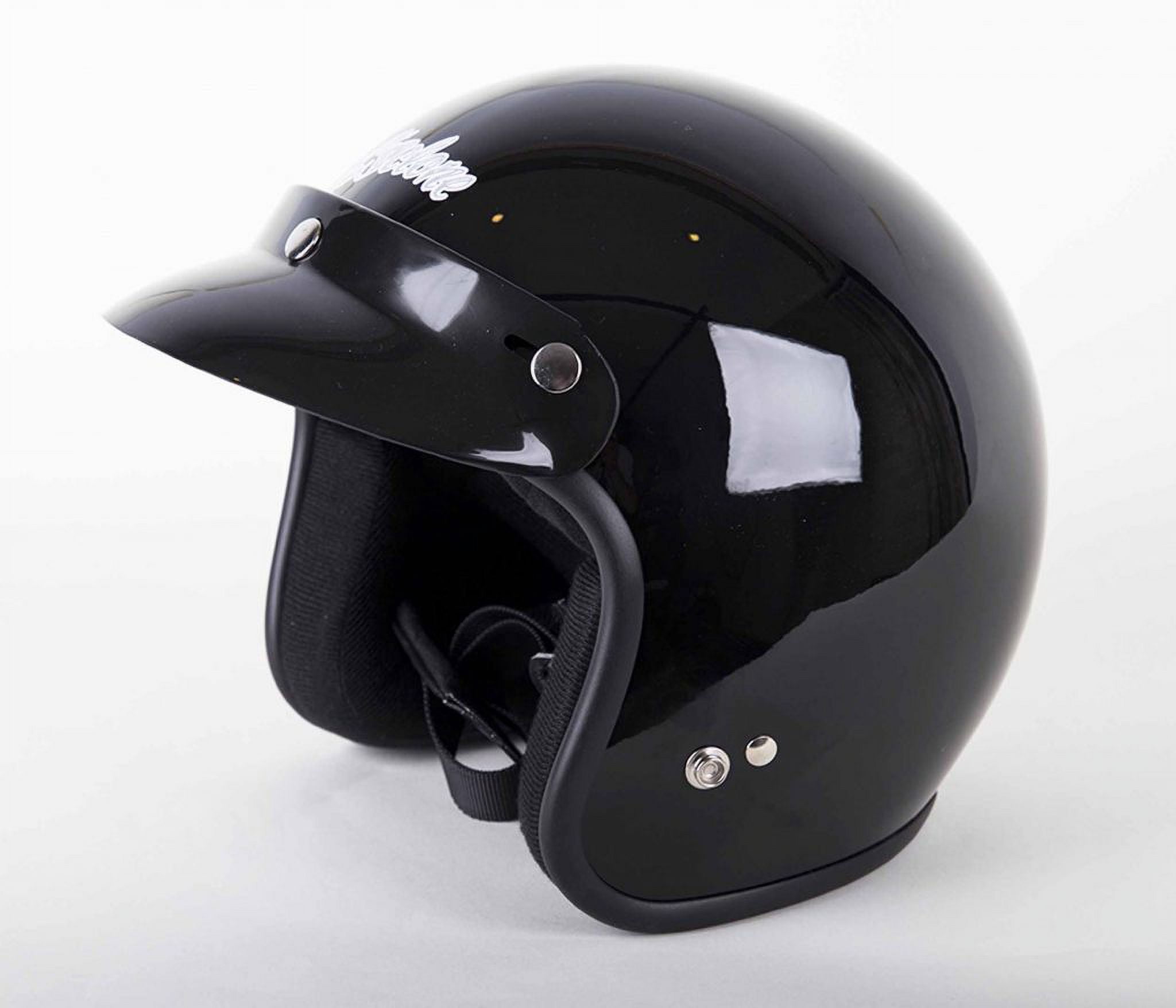 Cyclone Open Face Motorcycle Helmet DOT/ECE Approved - Gloss Black - XXL
