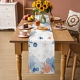 thumbnail image 2 of Orange Navy Blue Coral Table Runner 72 Inches, Summer Beach Coastal Ocean Bed Runner Dresser Scarves Tabletop for Indoor Outdoor Parties/Ceremony/Banquet, 14" x 72", 2 of 9