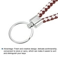 thumbnail image 3 of Uxcell Keyring Woven Lanyard Straps Braided Leather Keychain, Dark Red White 2 Pack, 3 of 5