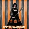 thumbnail image 4 of Halloween Door Curtain Halloween Backdrop Curtains Metallic Tinsel Foil Fringe Haunted House Decoration for Halloween Birthday Party Supplies 3.3ft x 6.6ft Orange Black 4 Packs, 4 of 6