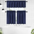thumbnail image 7 of 3 Pieces Window Curtains and Valance Set, Rod Pocket Waffle Woven Textured Short Window Curtain, 7 of 7
