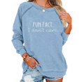 thumbnail image 2 of SONXAHE Womens Letter Slogan Print Raglan Pullover Crew Neck Long Sleeve Casual Sweatshirt Tunic Top, 2 of 4