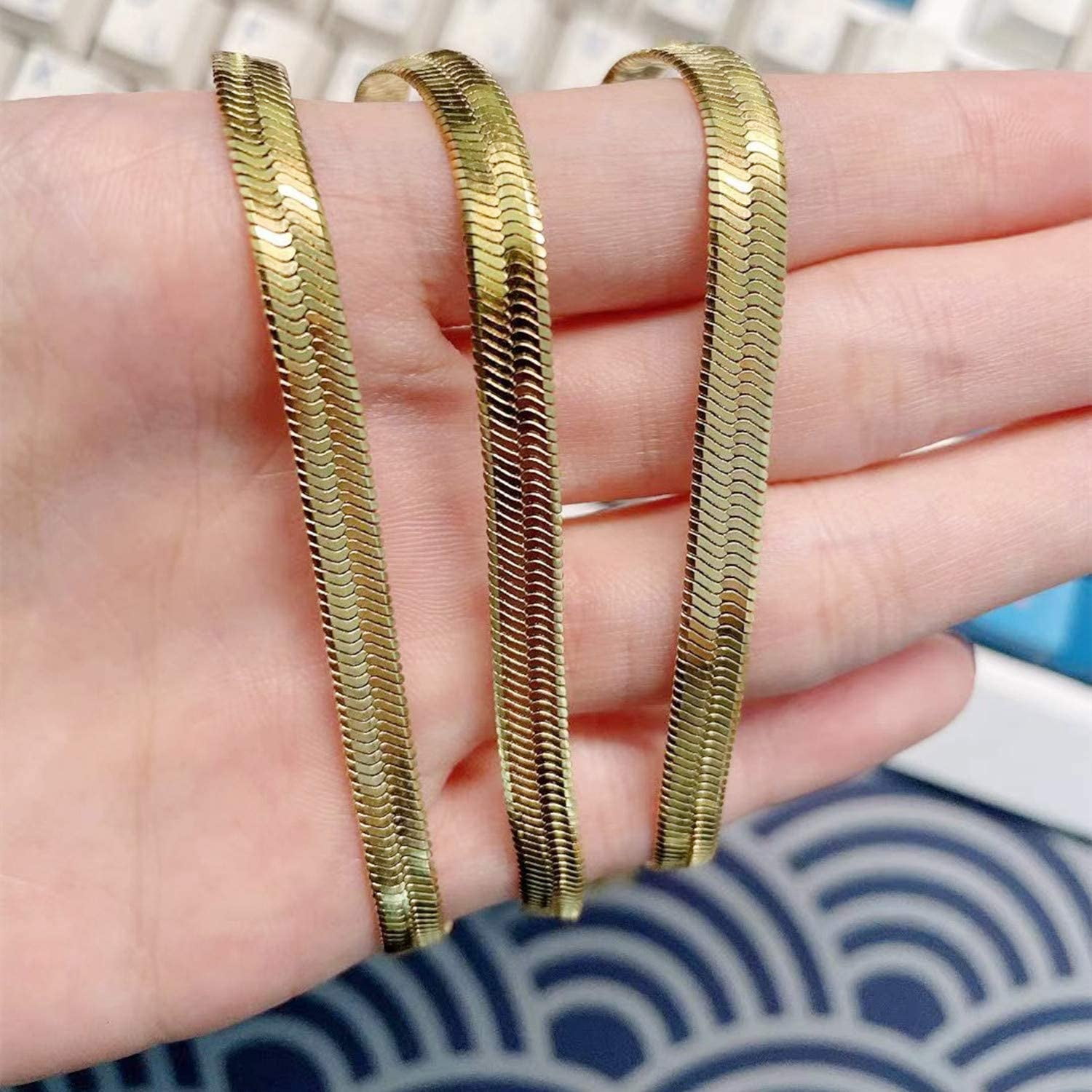 LINLINPAPA 18k Real Gold Plated Flat 