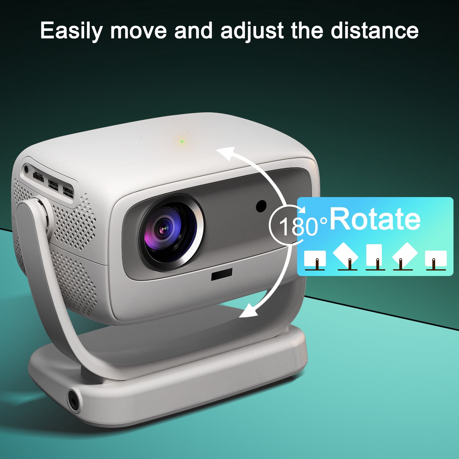 Smart Projector with WiFi 2.4G/5G & Bluetooth 5.1,Native 1080P,Portable Projector for Bedroom,Indoor & Outdoor Use,Auto Focus,220 ANSI